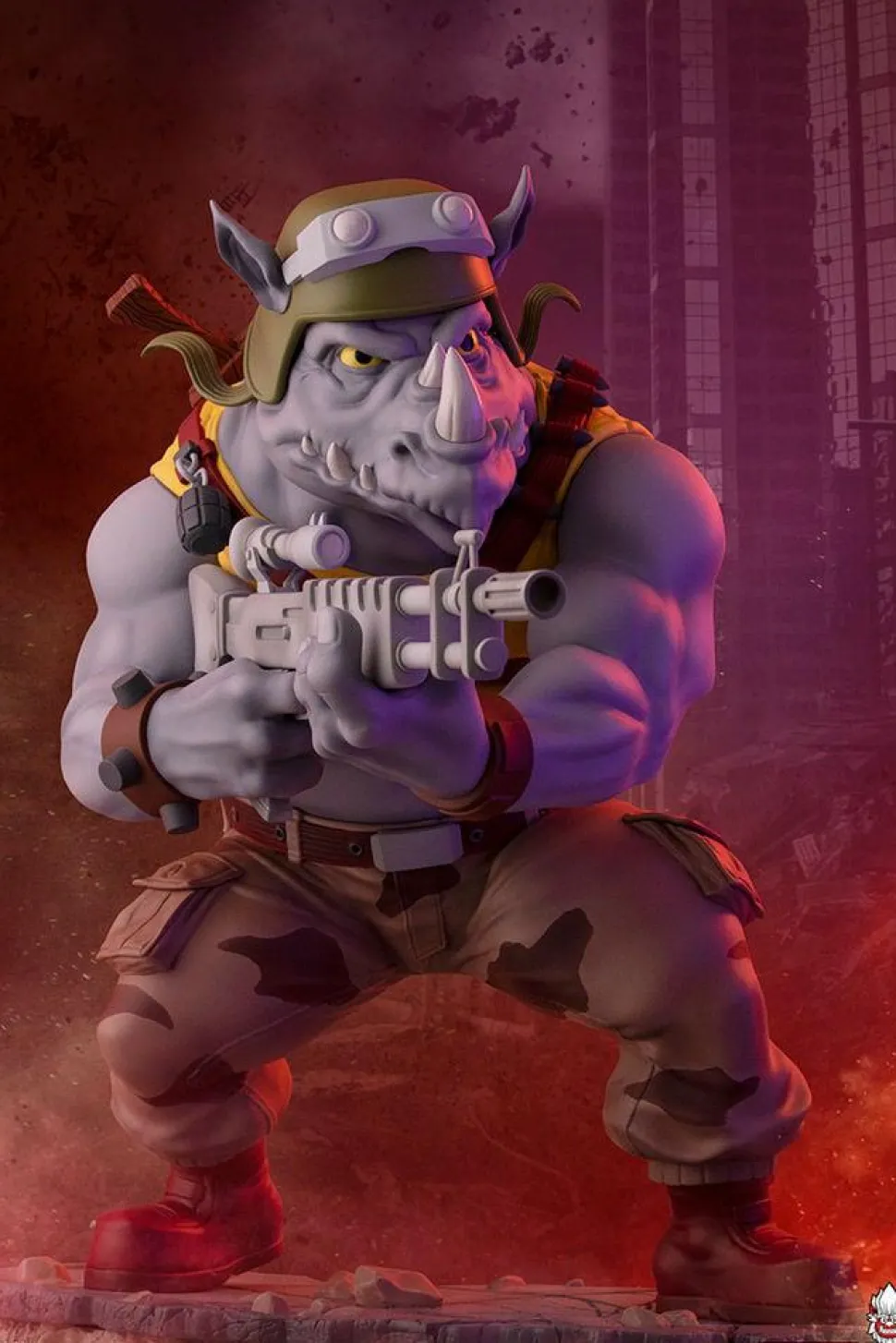 Teenage Mutant Ninja Turtles (1987) - Rocksteady 1/4 Scale Statue