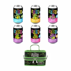 Teenage Mutant Ninja Turtles - Leonardo, Michelangelo, Raphael, Donatello, Bebop & Rocksteady Blacklight Vinyl SODA Figure in Collector Can 6-Pack with Cooler Bag & 6