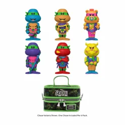 Teenage Mutant Ninja Turtles - Leonardo, Michelangelo, Raphael, Donatello, Bebop & Rocksteady Blacklight Vinyl SODA Figure in Collector Can 6-Pack with Cooler Bag & 6