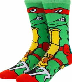 Teenage Mutant Ninja Turtles (1987) - Raphael Animigos 360 Character Crew Socks (US Men's 8-12)