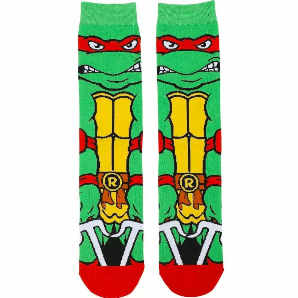 Teenage Mutant Ninja Turtles (1987) - Raphael Animigos 360 Character Crew Socks (US Men's 8-12)
