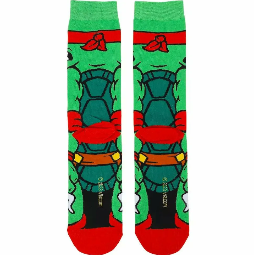 Teenage Mutant Ninja Turtles (1987) - Raphael Animigos 360 Character Crew Socks (US Men's 8-12)