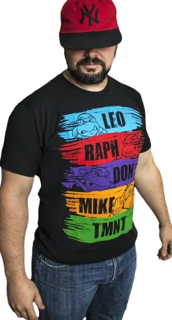 Teenage Mutant Ninja Turtles TMNT - Paint Strokes Black Male T-Shirt