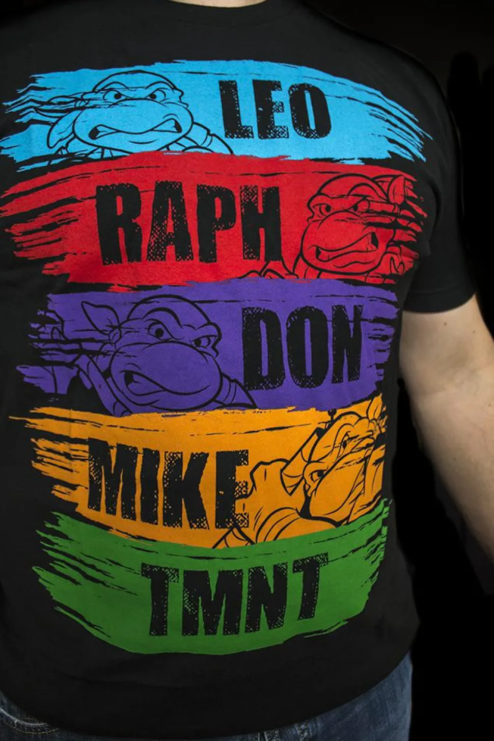 Teenage Mutant Ninja Turtles TMNT - Paint Strokes Black Male T-Shirt