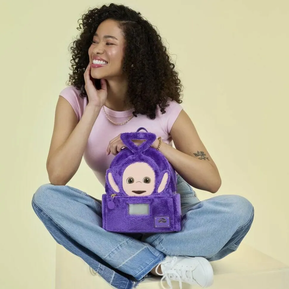Teletubbies - Tinky-Winky Plush Cosplay Light Up 10" Faux Leather Mini Backpack