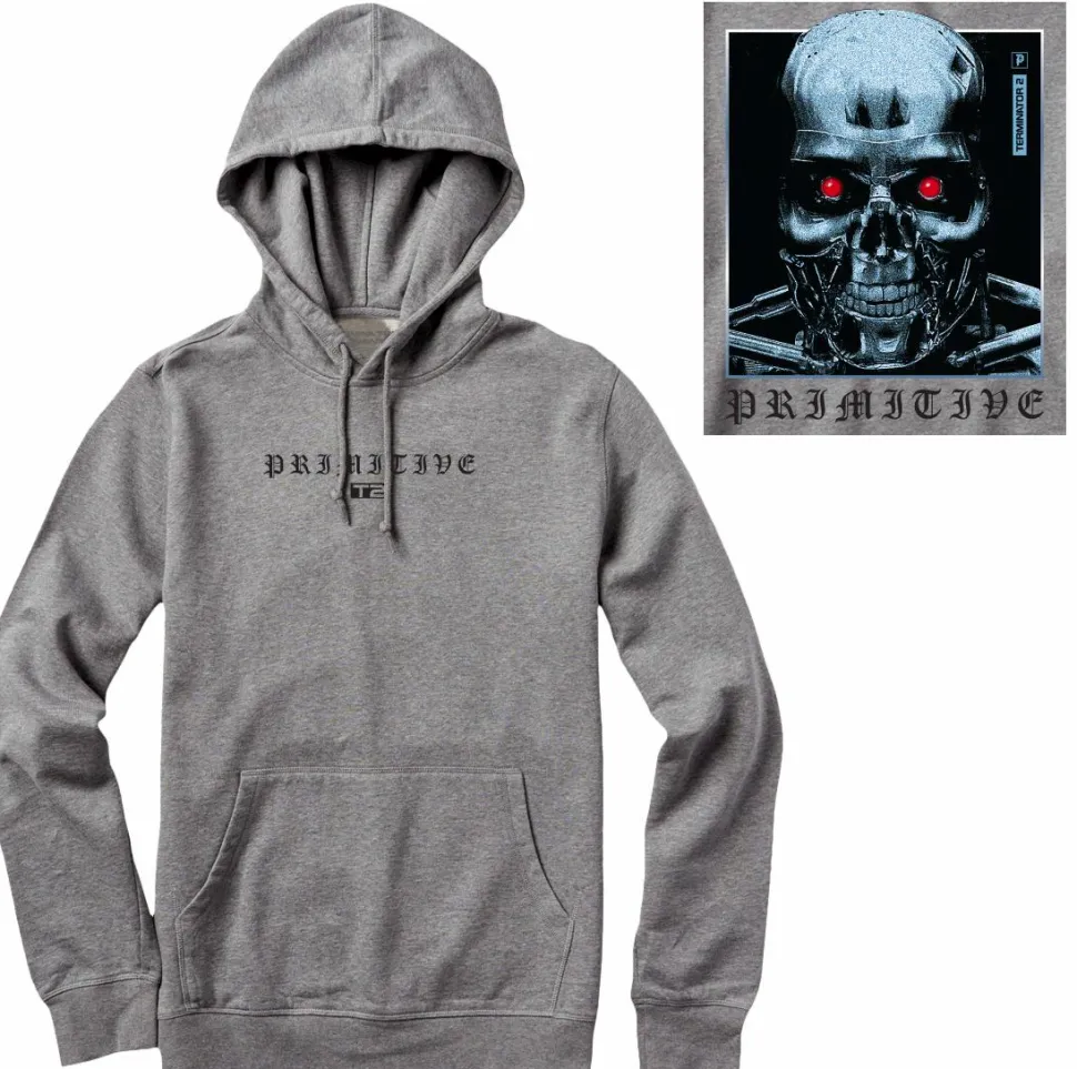 Terminator 2: Judgement Day - Terminator x Primitive Machine Heather Grey Sweatshirt Hoodie