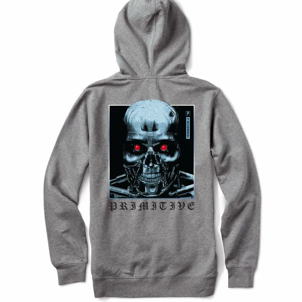 Terminator 2: Judgement Day - Terminator x Primitive Machine Heather Grey Sweatshirt Hoodie