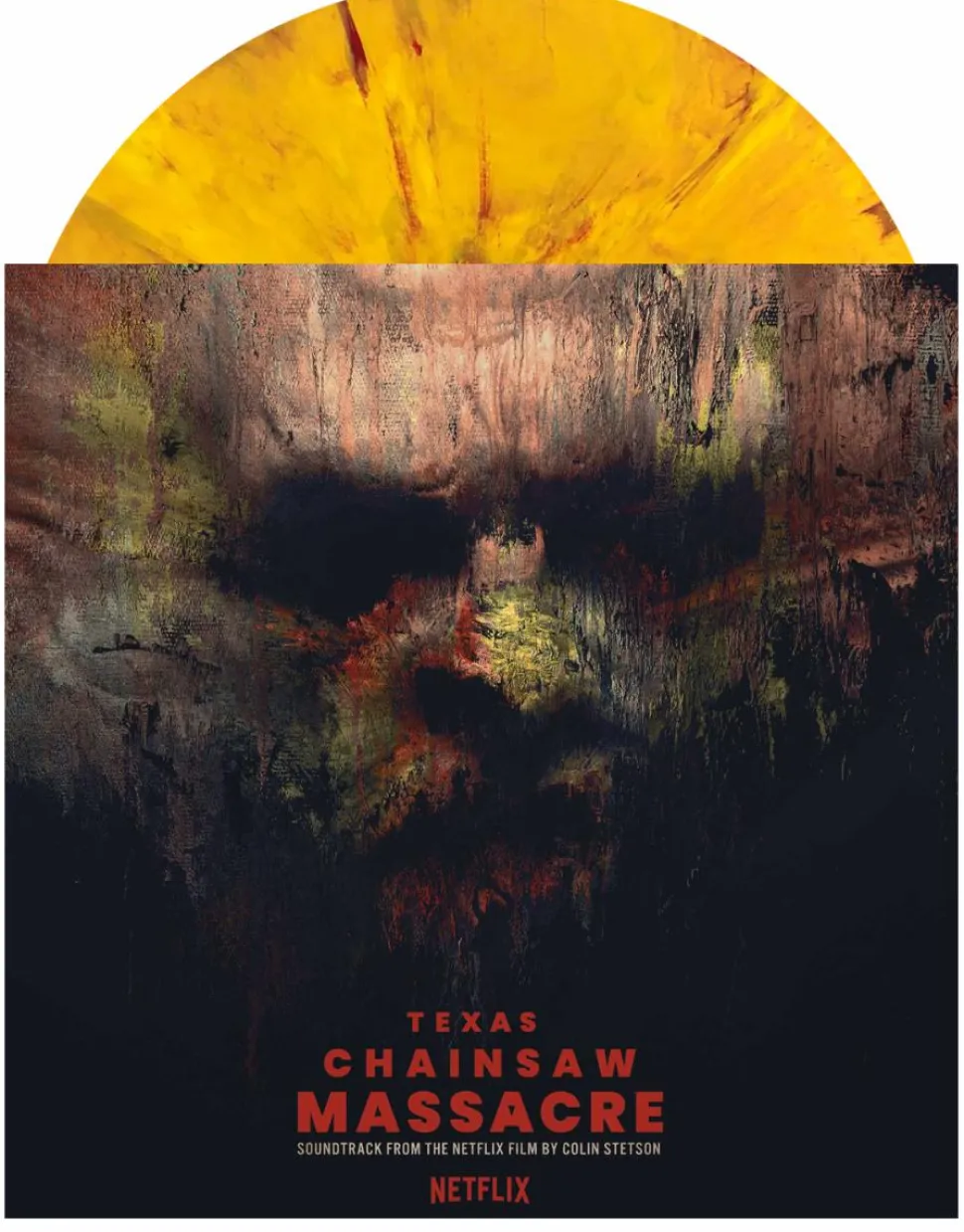 Texas Chainsaw Massacre (2022) - Soundtrack From The Netflix Film by Colin Stetson LP Vinyl Record ("Sunflower & Blood" Yellow with Red Splatter Vinyl)
