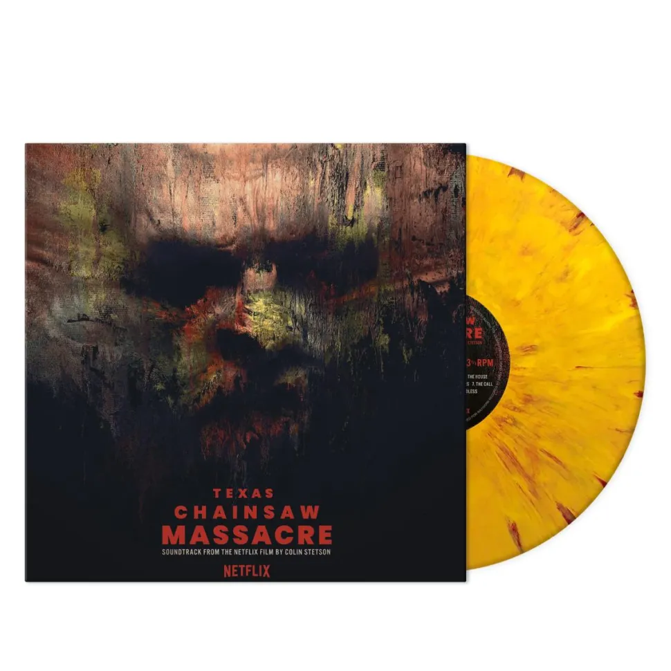 Texas Chainsaw Massacre (2022) - Soundtrack From The Netflix Film by Colin Stetson LP Vinyl Record ("Sunflower & Blood" Yellow with Red Splatter Vinyl)