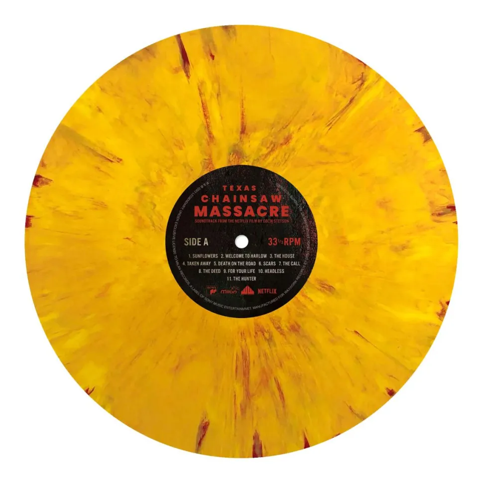 Texas Chainsaw Massacre (2022) - Soundtrack From The Netflix Film by Colin Stetson LP Vinyl Record ("Sunflower & Blood" Yellow with Red Splatter Vinyl)