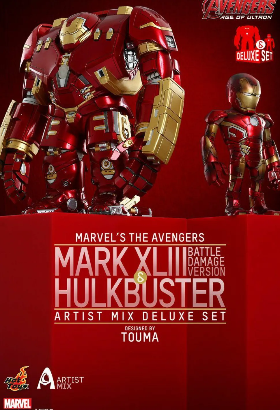 The Avengers - Avengers 2: Age of Ultron - Iron Man Hulkbuster and Battle Damaged Iron Man Mark XLIII (43) Hot Toys Artist Mix Bobble Head 2-Pack