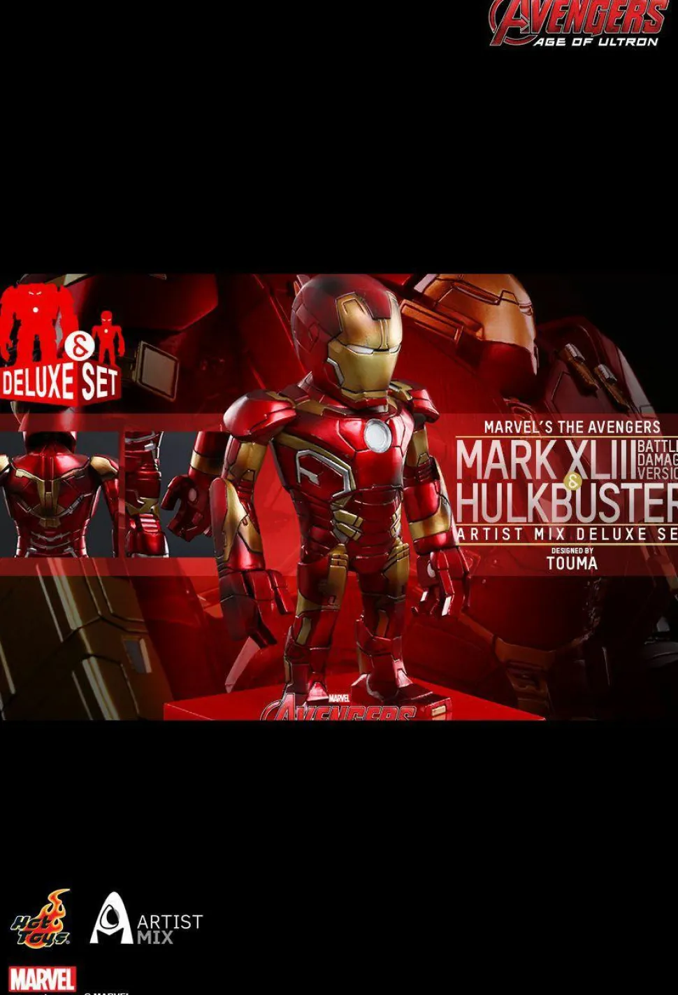 The Avengers - Avengers 2: Age of Ultron - Iron Man Hulkbuster and Battle Damaged Iron Man Mark XLIII (43) Hot Toys Artist Mix Bobble Head 2-Pack