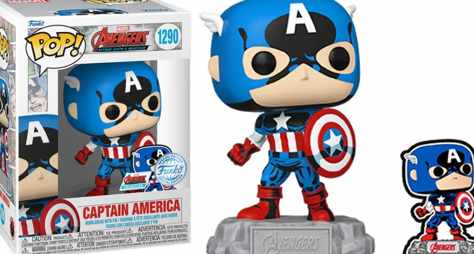 The Avengers: Beyond Earth's Mightiest - Captain America 60th Pop! Vinyl Figure with Enamel Pin