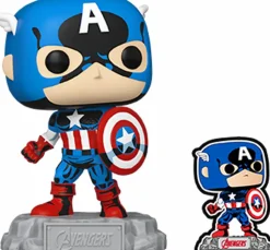 The Avengers: Beyond Earth's Mightiest - Captain America 60th Pop! Vinyl Figure with Enamel Pin