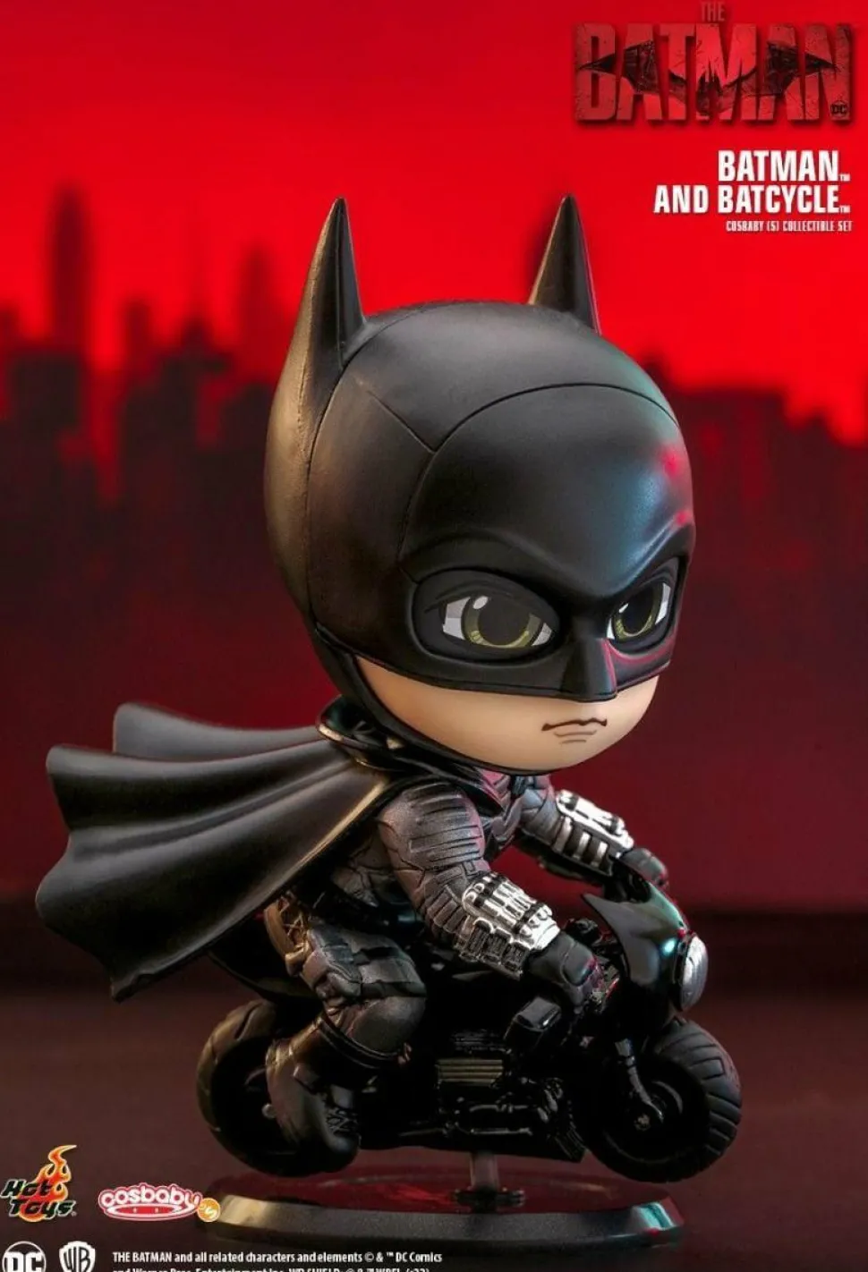 The Batman (2022) - Batman and Batcycle Cosbaby (S) Hot Toys Figure Set