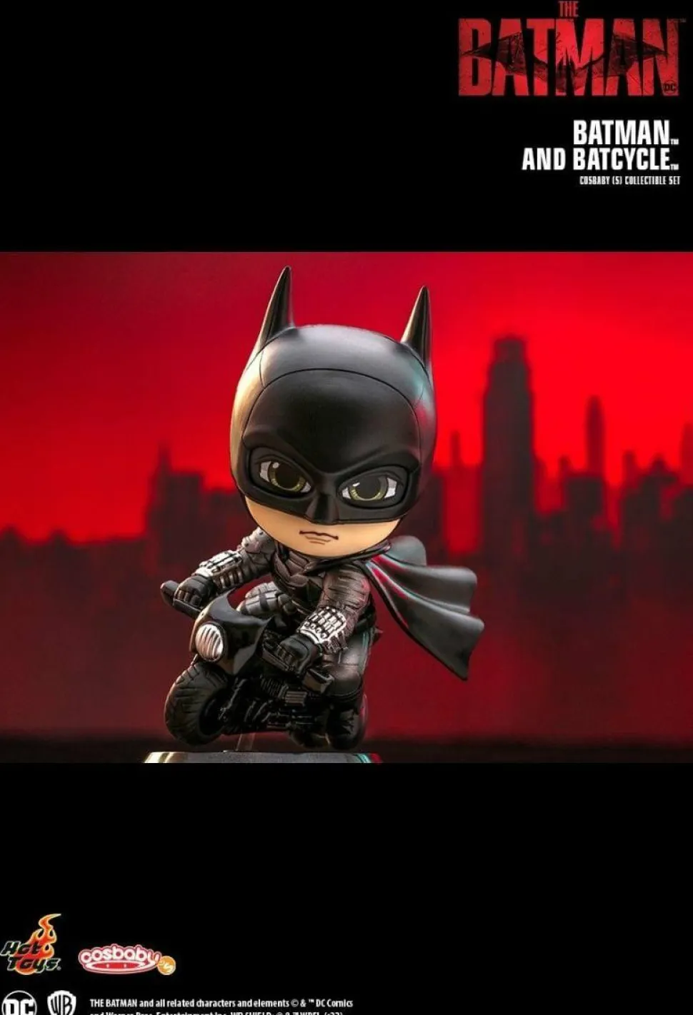 The Batman (2022) - Batman and Batcycle Cosbaby (S) Hot Toys Figure Set