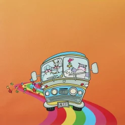 The Beatles - Magical Mystery Tour Bus Lenticular 11” Faux Leather Mini Backpack