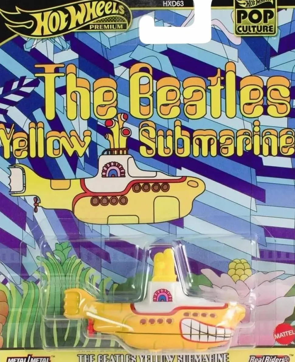 The Beatles - Yellow Submarine Hot Wheels Premium Pop Culture Real Riders 1/64th Scale Die-Cast Vehicle Replica (2025 Mix #2)