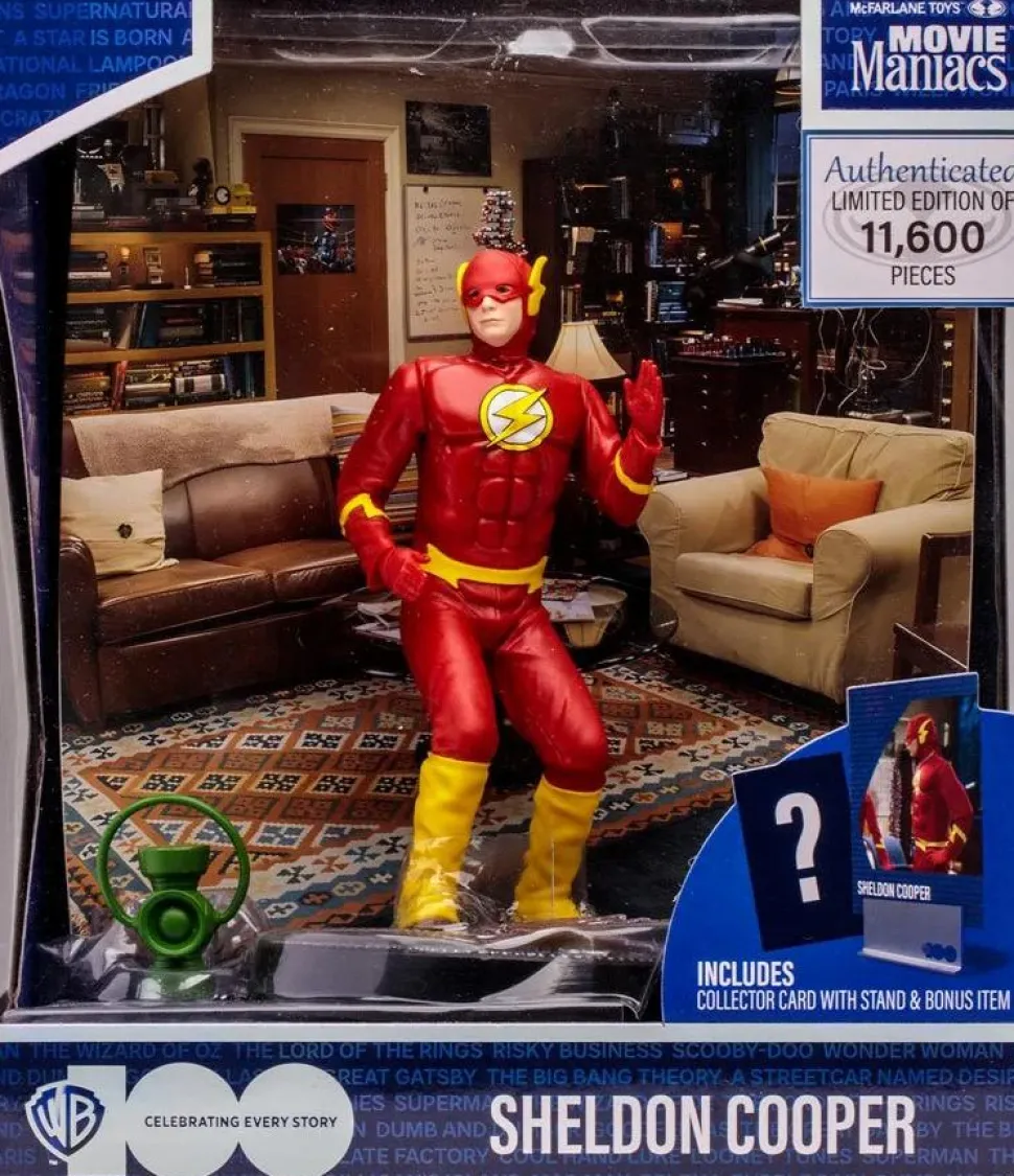 The Big Bang Theory - Sheldon Cooper as the Flash WB100 Movie Maniacs 6" Scale Posed Figure