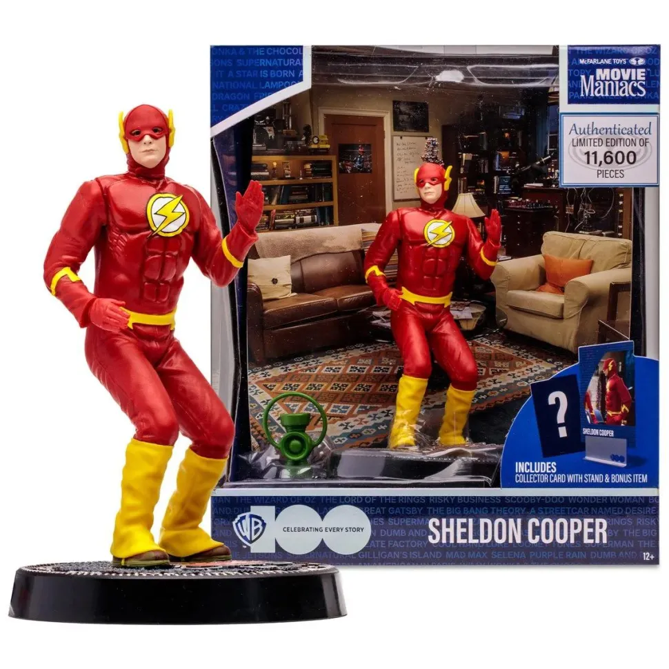 The Big Bang Theory - Sheldon Cooper as the Flash WB100 Movie Maniacs 6" Scale Posed Figure