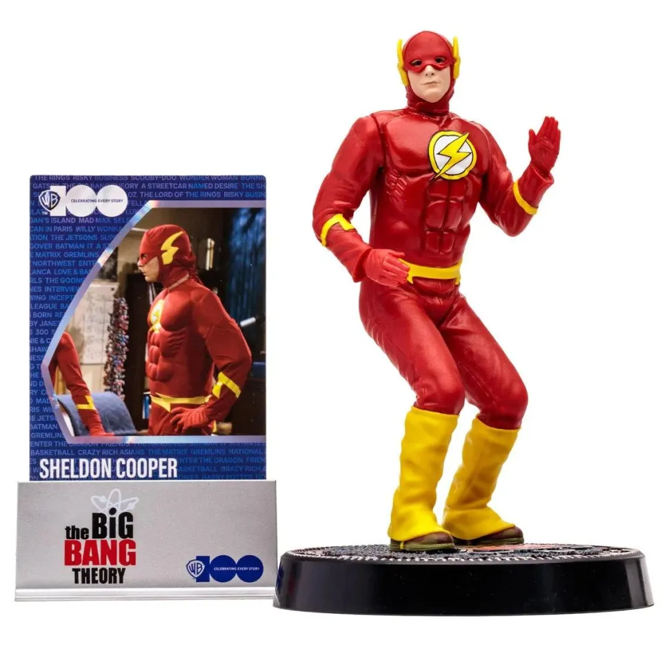 The Big Bang Theory - Sheldon Cooper as the Flash WB100 Movie Maniacs 6" Scale Posed Figure