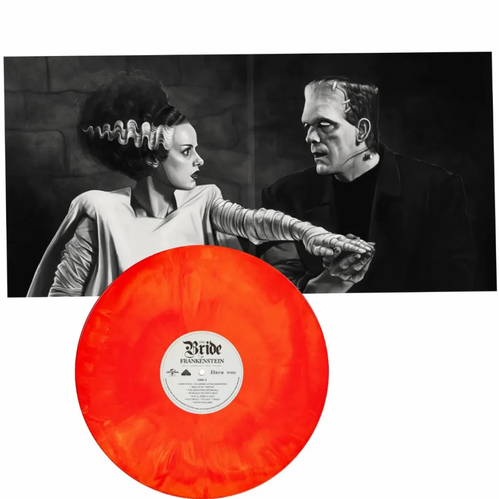 The Bride of Frankenstein (1935) - Original Motion Picture Soundtrack Music by Franz Waxman LP Vinyl Record (Red & Yellow Hand Poured Coloured Vinyl)
