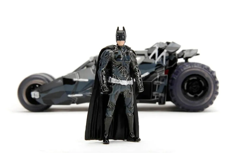 The Dark Knight (2008) - Batman & Tumbler Batmobile (Black Camo) 1/24th Scale Figure & Die-Cast Vehicle Replica Set (2023 SDCC Exclusive)
