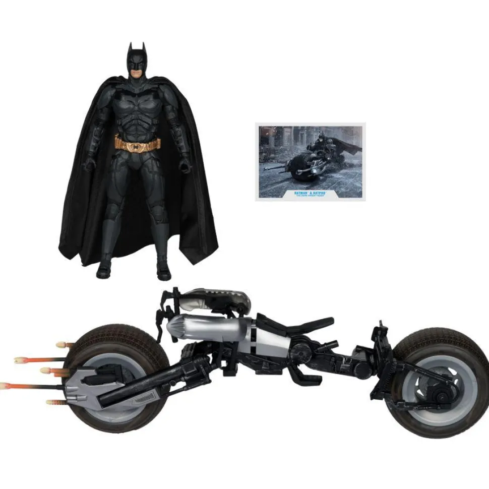 The Dark Knight Rises (2012) - Batman & Batpod DC Multiverse Gold Label 7" Scale Action Figure Vehicle 2-Pack