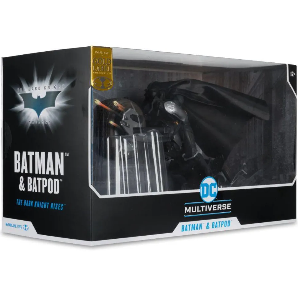 The Dark Knight Rises (2012) - Batman & Batpod DC Multiverse Gold Label 7" Scale Action Figure Vehicle 2-Pack