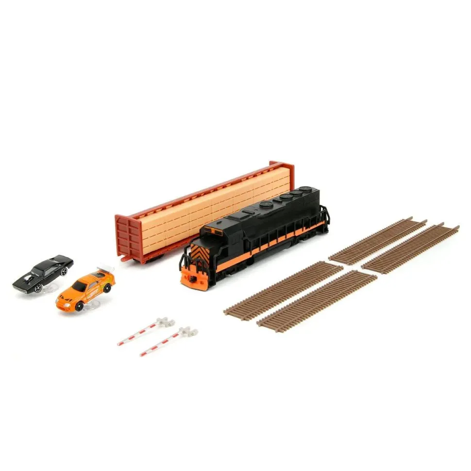 The Fast and the Furious - Final Race (Train Scene) Nano Scene 1.65" Scale Die-Cast Vehicle Diorama Playset