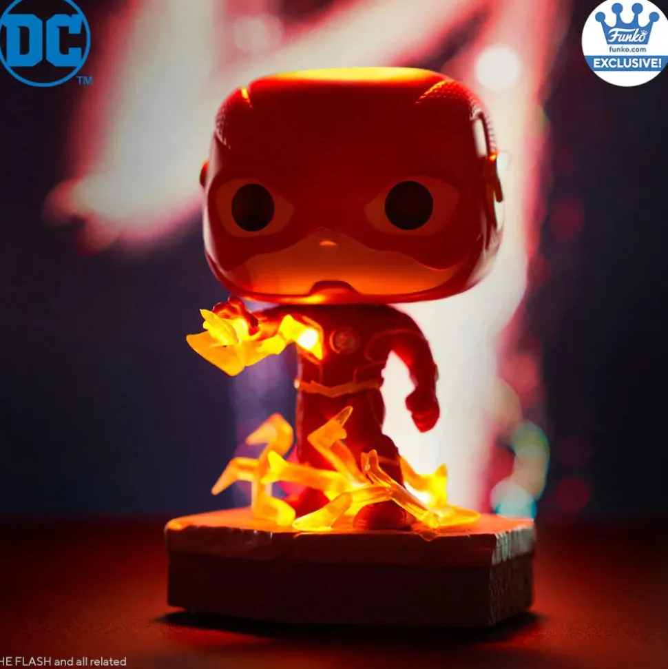 The Flash (2014) - The Flash Pop! Vinyl Figure with Lights & Sounds in Acrylic Pop! Protector (Funko / Popcultcha Exclusive)