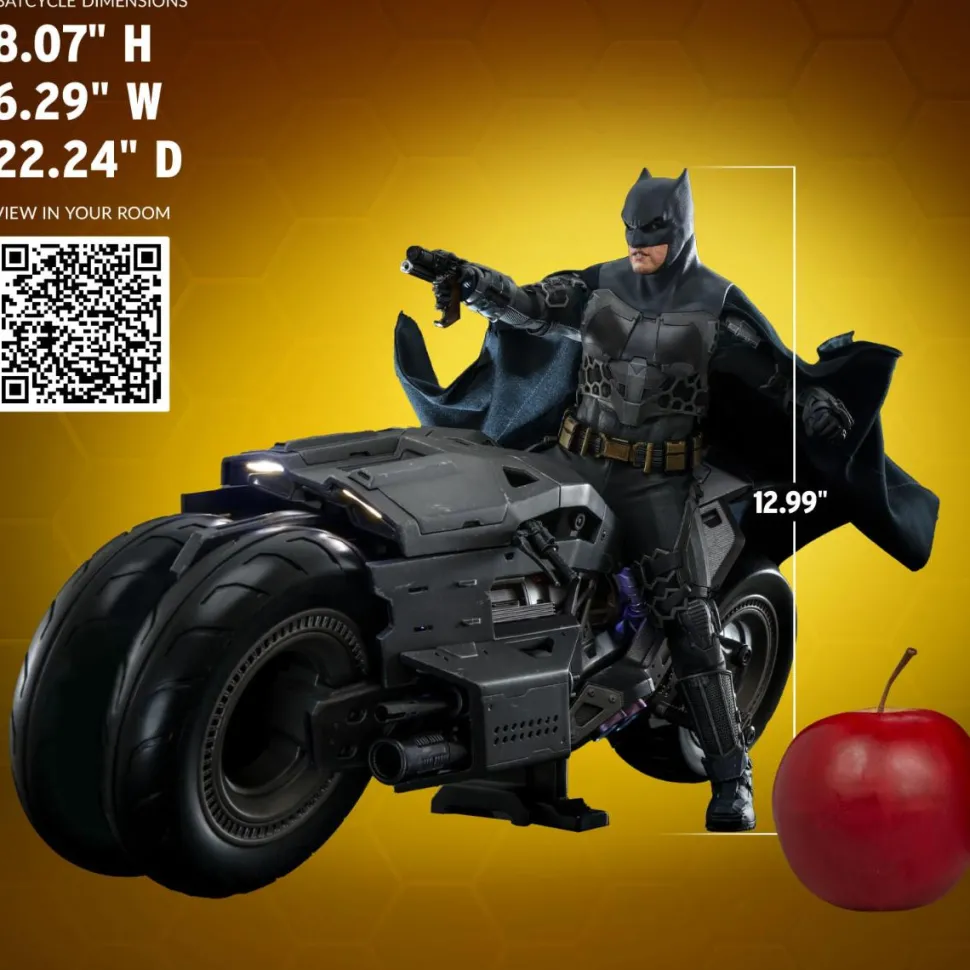 The Flash - Batman & Batcycle 1/6th Scale Hot Toys Action Figure (Set of 2)