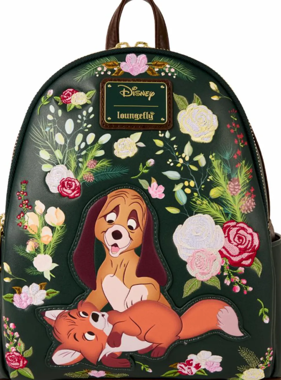 The Fox and the Hound (1981) - Forest Floral 10" Faux Leather Mini Backpack