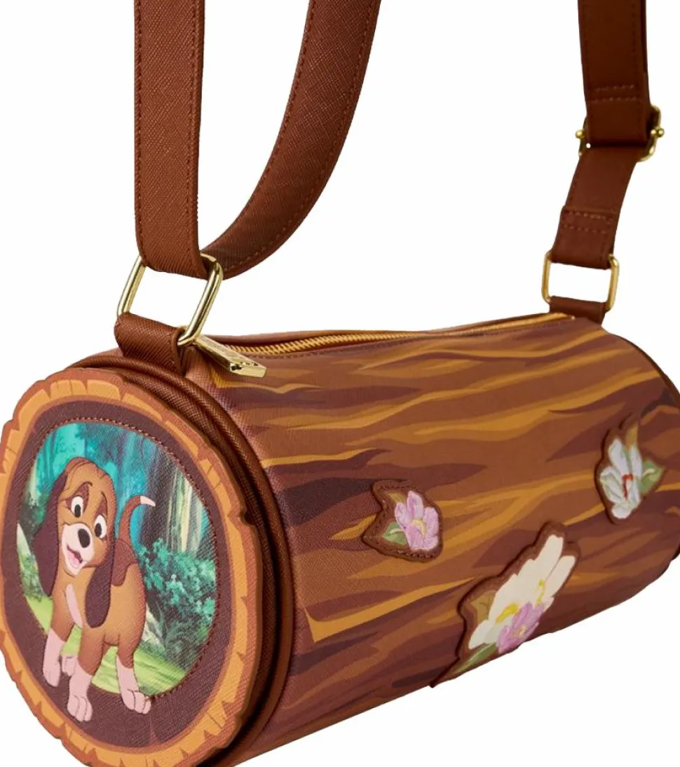 The Fox and the Hound (1981) - Forest Floral Log 5" Faux Leather Crossbody Bag