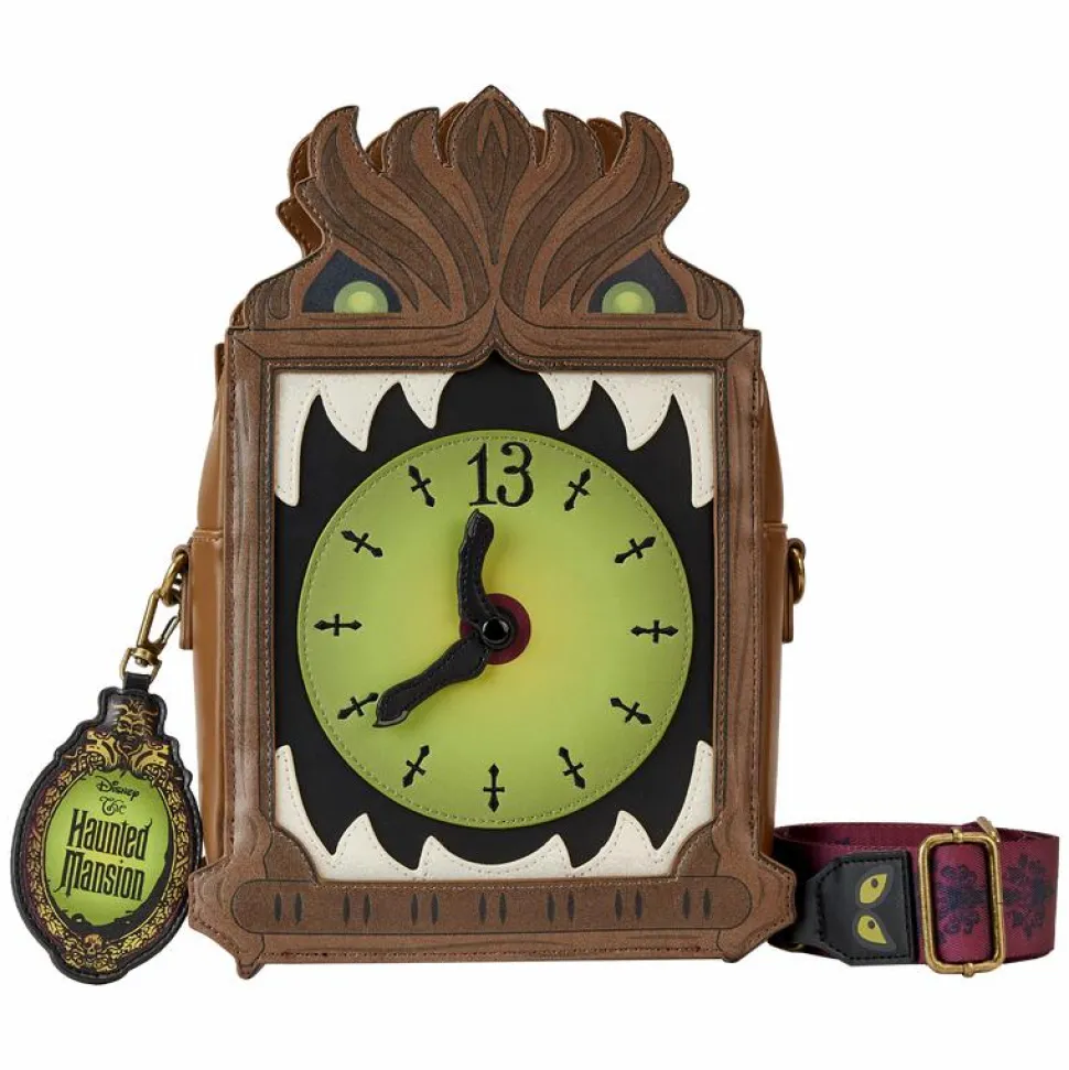 The Haunted Mansion - Grandfather Clock Glow in the Dark 8" Faux Leather Crossbody Bag