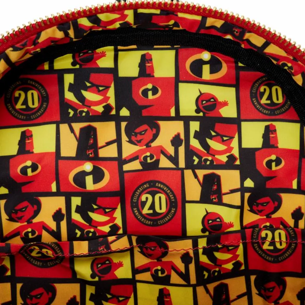 The Incredibles - 20th Anniversary Cosplay Metallic Light Up 12" Faux Leather Mini Backpack with Coin Purse