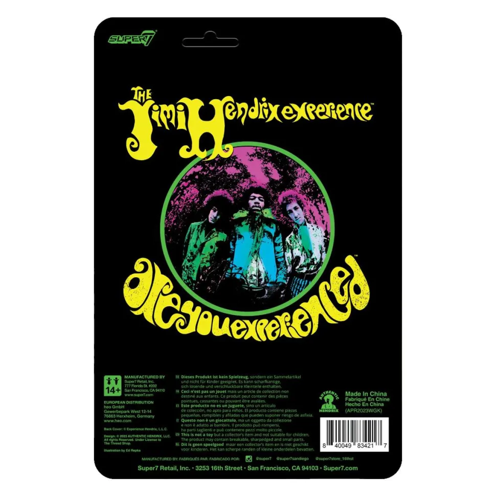 The Jimi Hendrix Experience - Jimi Hendrix (Are You Experienced) Blacklight ReAction 3.75" Action Figure