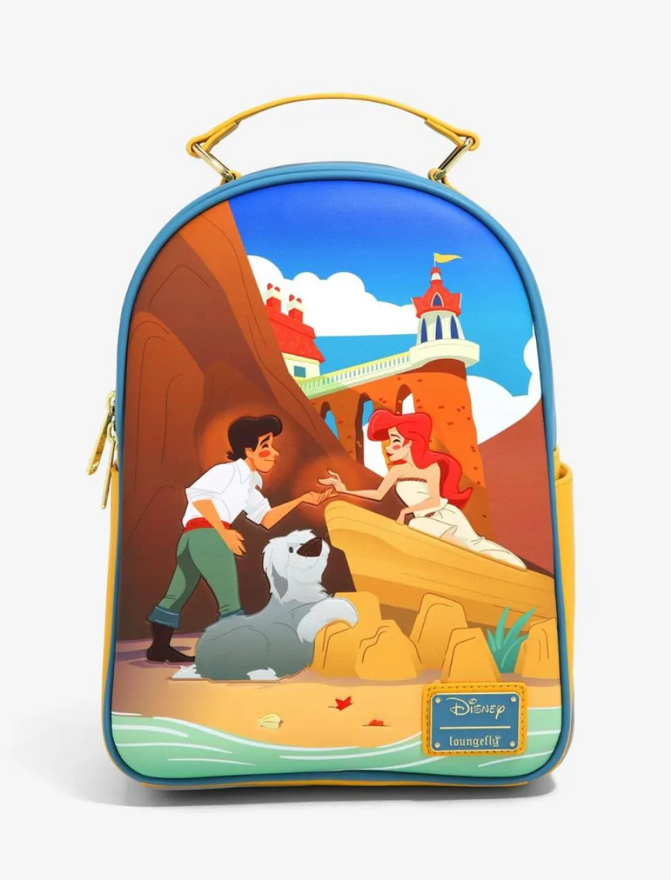 The Little Mermaid (1989) - Ariel & Eric Beach 12” Faux Leather Mini Backpack
