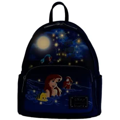 The Little Mermaid (1989) - Fireworks Light Up & Glow in the Dark 10” Faux Leather Mini Backpack (Int Sales Only)