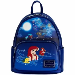 The Little Mermaid (1989) - Fireworks Light Up & Glow in the Dark 10” Faux Leather Mini Backpack (Int Sales Only)