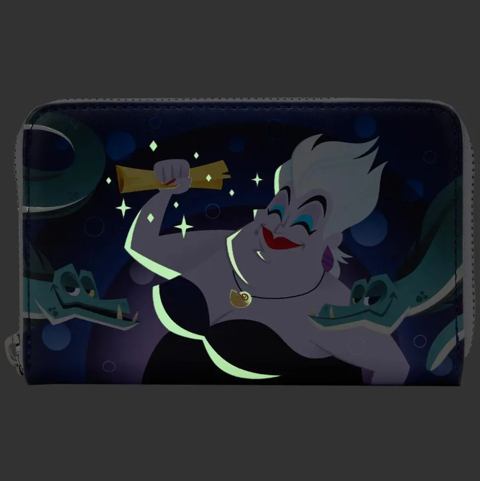 The Little Mermaid (1989) - Ursula Lair Glow in the Dark 4” Faux Leather Zip-Around Wallet