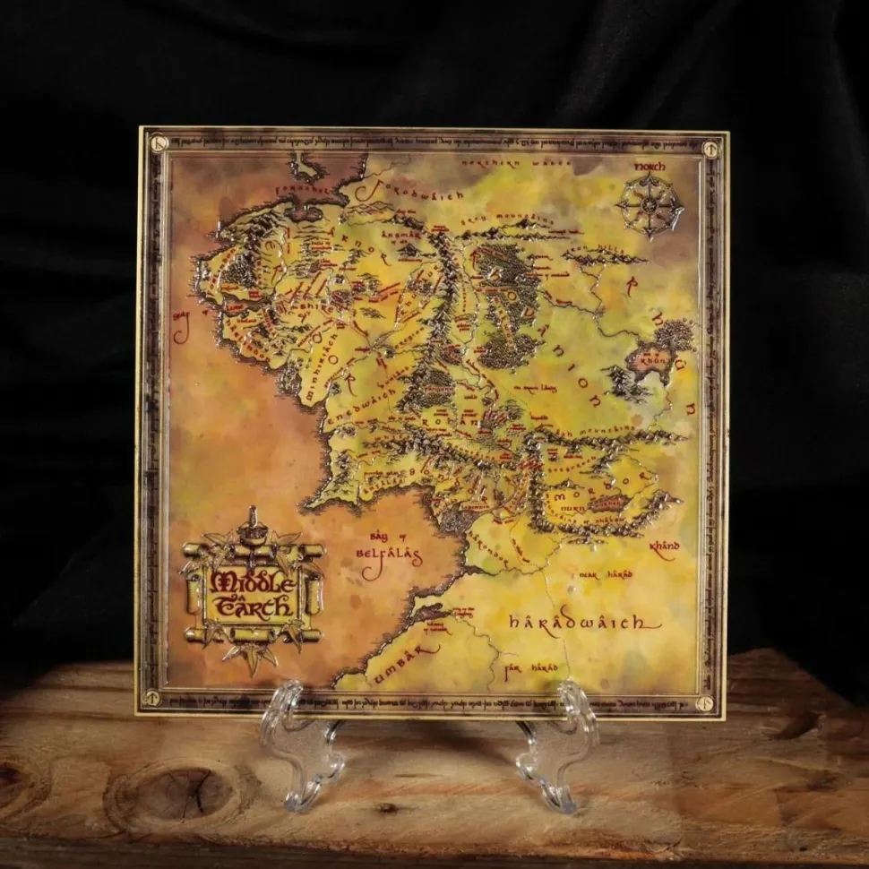 The Lord of the Rings - Map of Middle-Earth Heavily Embossed Metal Map
