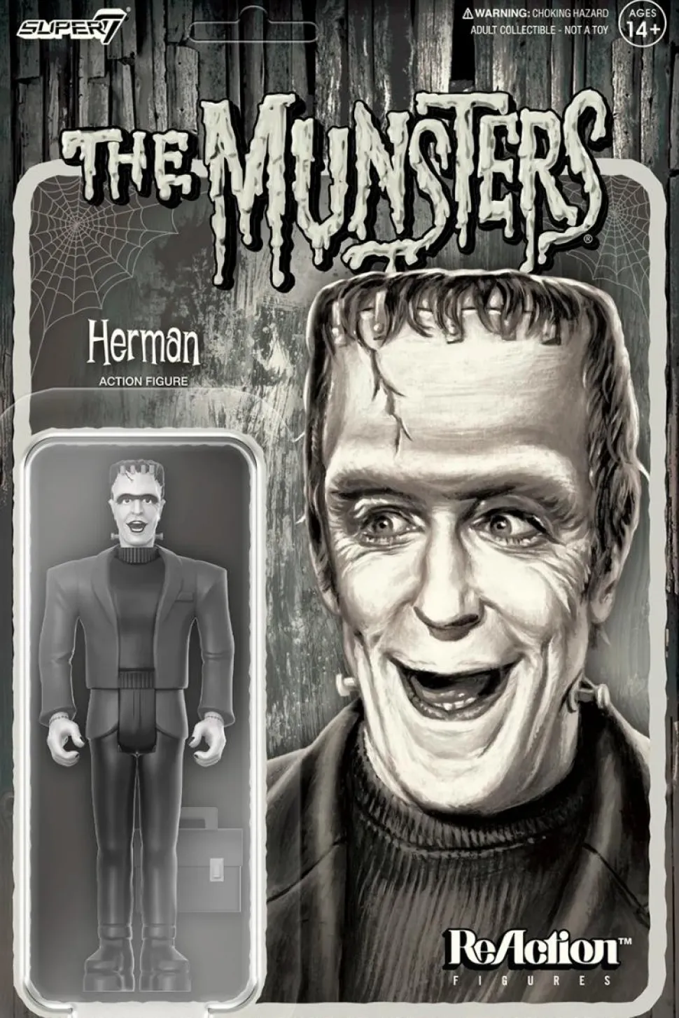The Munsters - Herman Munster Grayscale ReAction 3.75” Action Figure