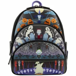 The Nightmare Before Christmas - Lock, Shock, Barrel & Oogie Boogie Glow in the Dark 10” Faux Leather Mini Backpack