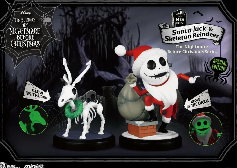 The Nightmare Before Christmas - Santa Jack & Skeleton Reindeer Mini Egg Attack Action Figure (2022 Convention Exclusive)
