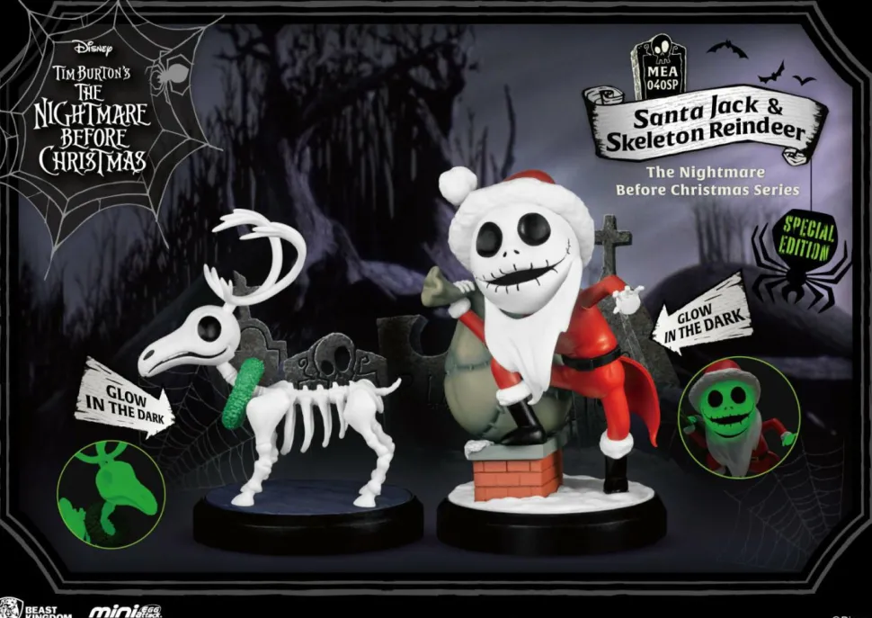 The Nightmare Before Christmas - Santa Jack & Skeleton Reindeer Mini Egg Attack Action Figure (2022 Convention Exclusive)