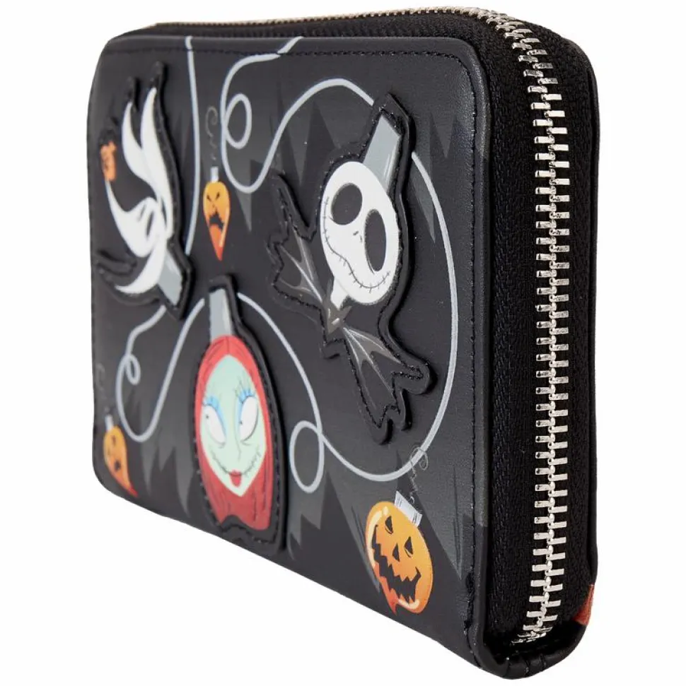 The Nightmare Before Christmas - Tree String Lights Glow in the Dark 4" Faux Leather Zip-Around Wallet