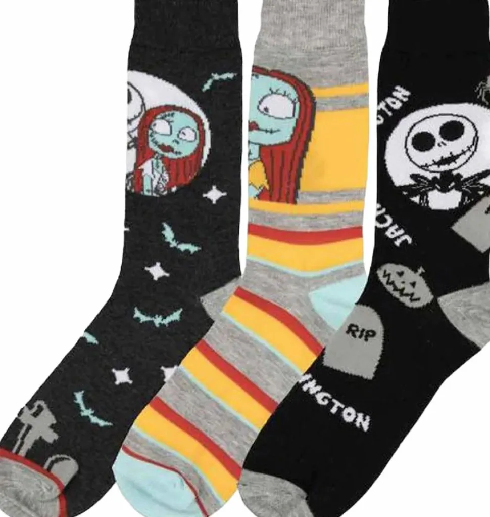 The Nightmare Before Christmas - Jack and Sally Crew Socks 3-Pack