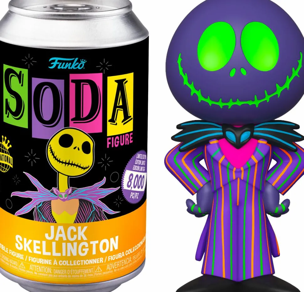 The Nightmare Before Christmas - Jack Skellington Blacklight Vinyl SODA Figure in Collector Can (International Edition)