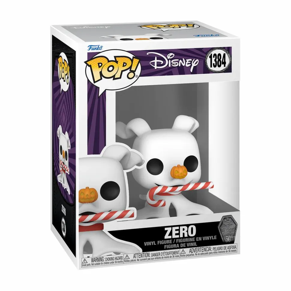The Nightmare Before Christmas 30th Anniversary - Zero with Candy Cane Pop! Vinyl Figure